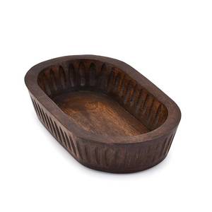 lot 20409 image: Samhita Mango Wood Decorative Bowls for Home D�cor, Decorative Long Wooden Bowl for Table Centerpiece (10 x 6 x 2)