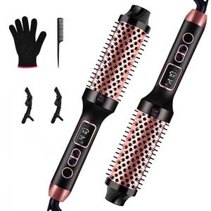 lot 20411 image: Upgraded Infrared Bounce Brush, Heated Thermal Round Brush with 5 Heat Settings & LED Display, 1.5 Inch lonic for Hair Straightener & Curling Wand, Dual Voltage, Blowout Look, Gifts for Women