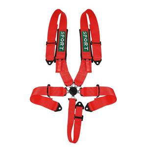 lot 20419 image: BESTZHEYU Compatible for 5-Point Racing Safety Harness Set with Ultra Comfort Heavy Duty Shoulder Pads Universal Polyester Safety Harness Set fit for Sports Car, Racing Car, Car Red (Pack of 1)