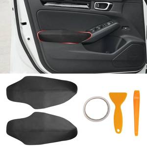 lot 20421 image: SUNBREATH Compatible with Front Door Panels Armrest Cover for Honda Civic 2022-2025 Leather Left & Right Front Door Armrest Trim with Installation Tool 2PCS Black (Leather Only)