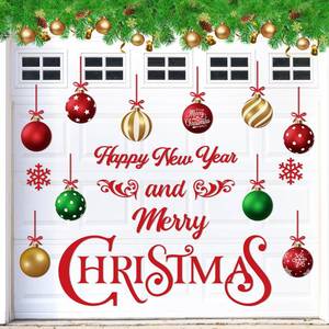 lot 20433 image: Konohan 27 Pcs Christmas Garage Door Magnets Decoration Xmas Magnetic Garage Door Decors Merry Xmas Car Magnets Refrigerator Stickers Decal for Holiday Fridge Kitchen Car Decor(Christmas Balls)