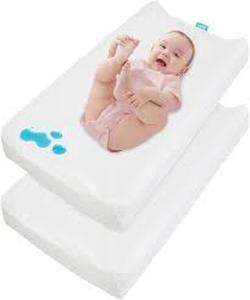 lot 6100 image: Waterproof Changing Pad Mattress Sheets 2-Pack 16x32  5 in