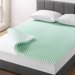 lot 111418 image: Mattress 2 Inch Egg Crate Memory Foam Mattress Topper with Calming Aloe Infusion CertiPUR-US Certified Twin XLGreen