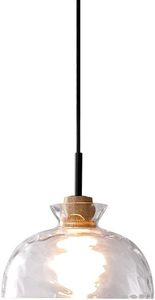 lot 211197 image: LTBFDDC Farmhouse Small Pendant Lights Kitchen Island, Adjustable Height Hanging Ceiling Lamp Handblown Glass Dome Clear Hammered Shade For Dining Living Room Hallway Entryway Mini Chandelier Lighting