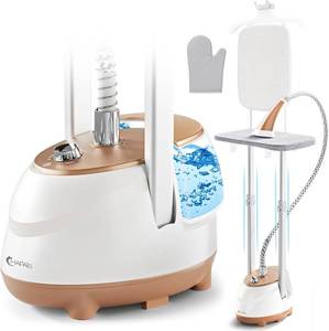lot 211198 image: Retails for $110 Steamer for Clothes,1800W Standing Garment Steamer 30s Heat-up with Adjustable Stable Double Rod,2-in-1 Flat & Hanging Ironing,Clothes Steamer with 10 Fabric Steam Modes