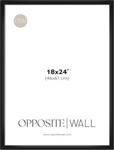 lot 211209 image: Opposite Wall - 18x24 in -Black Picture Frame - Lightweight, Versatile & Shatterproof - Wall Hanging Poster or Photo Frame - Wall Decor for Office, Gallery & Home