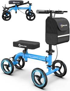 lot 211213 image: Retails for $128 Premium Knee Scooter for Adults for Foot Surgery, Foldable & Steerable Knee Walker with Dual Brakes, Medical Knee Scooter for Broken Foot Injured, Lightweight Leg Scooter for Broken Ankle