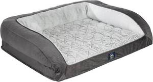 lot 211231 image: Serta Orthopedic Supportive Foam Quilted Couch Dog Bed with Soft Bolsters (Slate Gray) X-Large