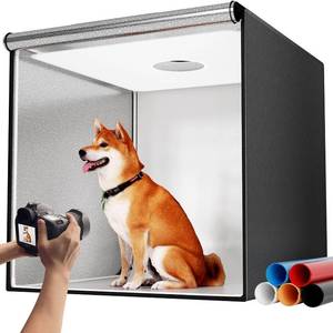 lot 211243 image: Retails for $120 Photo Studio Light Box for Photography Takerers 32x32 Inch 210 LED Large Lightbox for Product with 3 Stepless Dimming Light Panel, Professional Background Shooting Tent with 5 Color Backdrops