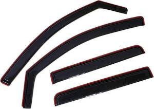 lot 311131 image: DinDoong 4pcs Sun Rain Wind Deflectors Door Window Visors in Channel Mount Style Dark Smoke Tint for Nissan for Titan 2004-2015