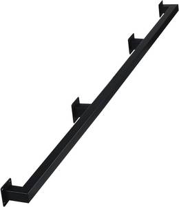 lot 311142 image: 12FT Staircase Handrail for Indoor Stairs, Modern Hand Railings Grab Bar Kit with Black Finished, Non-Slip Wall Mount Decking Railings for Elderly and Children (Black, 12ft)