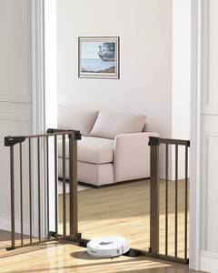 lot 311149 image: Cumbor 29.7-46 Baby Gate for Stairs, Moms Choice Awards Winner-Auto Close Dog Gate for the House, Easy Install Pressure Mounted Pet Gates for Doorways, Easy Walk Thru Wide Safety Gate for Dog, Brown