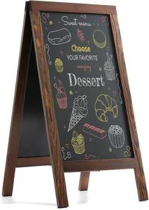 lot 311153 image: DAHAPYBOO Sandwich Board 48x24 Solid Pine Wood Rustic Brown,Chalk Board Sign Board,Sandwich Board Signs Outdoor, Chalkboard Easel,A Frame Chalkboard Sign