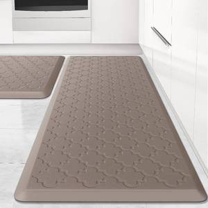 lot 311162 image: Kitchen Mat 2 PCS Cushioned Anti-Fatigue Floor Mat Waterproof Non-Skid Kitchen Mats and Rugs Ergonomic Comfort Foam Kitchen Rugs Standing Mat for Floor Office Sink (Khaki,20x3020x47)