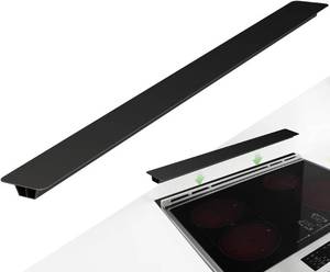 lot 311165 image: 31.5 Slide-in Range Rear Filler Kit, Stove Gap Universal Trapezoidal filling strips, Cooktop Trim Kit Between Stove and Backsplash W10113901A for Whlrlpool & Most Brand (Black-31.5in)