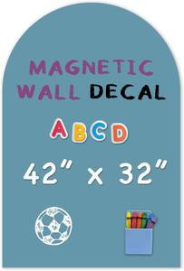 lot 411091 image: YOUNGJQ Magnetic Arch Wall Decal, Magnetic Chalkboard for Wall 42 x 32 Adhesive Backing Wallpaper(Celadon)