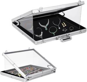 lot 411118 image: 24x20 Trade Show Display Case, Clear Acrylic Showcase Portable Display Case, Aluminum Sports Card Case with Locks for Cards, Craft Collection and Jewelry