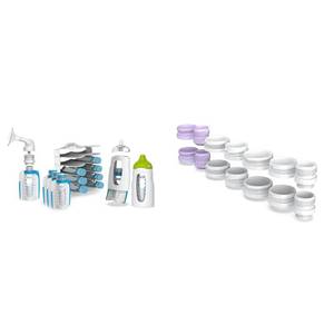 lot 411121 image: Kiinde Twist Universal Direct-Pump Feeding System Starter Kit & Twist Milk Storage Bag Breast Pump and Baby Bottle Direct Pump Adapter Kit