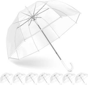 lot 411126 image: Clear Bubble Umbrella Wedding, High-Visibility Transparent Rain Umbrellas Bulk, Windproof Large Clear Umbrella, Firm and Durable, Dome Umbrellas for Wedding Bride Groom Photography Golf Outdoor