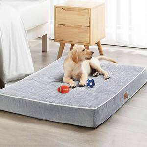 lot 411127 image: WNPETHOME Orthopedic Waterproof Extra Large Dogs Bed with Removable Washable Cover, Multi-Needle Quilting XL Crate Bed for Large Sized Dog, Light Grey