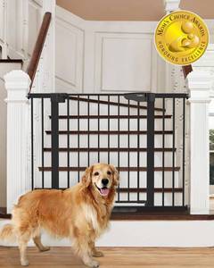 lot 291453 image: Cumbor 29.7-46 Baby Gate for Stairs, Moms Choice Awards Winner-Auto Close Dog Gate for The House, Gifts for Mom, Easy Install Pressure Mounted Pet Gates for Doorways, Black