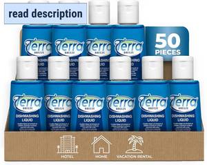 lot 411087 image: Terra Breeze Tiny Dish Soap Detergent  For Use in Vacation Rentals and Extended Stay Hotels  1.6 oz (Case of 50)