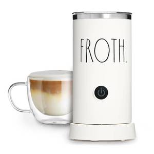 lot 44490 image: Rae Dunn Electric Milk Frother Steamer -Stylish Automatic Milk Steamer and Frother, Milk Warmer, Hot and Cold Foam Maker for Coffee, Latte, Cappuccino, Macchiato - 550 Watt (Cream)