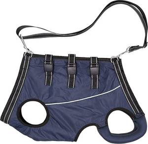 lot 44495 image: ACDOK Dog Lift Harness Full Body Support & Recovery Sling Pet Lift Vest Adjustable Straps with Handle for Old, Joint Injuries, Arthritis,Disabled Dogs Walk Sturdy and Durable (Navy, X-Large) - Retail $28