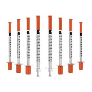 lot 44498 image: U-100 1mlcc Disposable Syringes with Needle �� 30G 516 (8mm), 30 Pcs Individually Wrapped - Retail $8