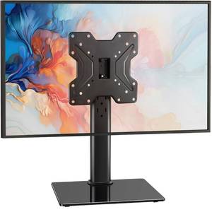 lot 44535 image: BFTOU Universal TV Stand for 13��43 TVs Swivel 4 Level Height Adjustable Table Top TV Mount Stand Holds up to 77lbs - Retail $22
