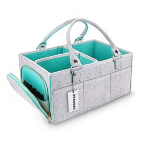 lot 44543 image: Baby Diaper Caddy Organizer for Boy or Girl Large Nursery Storage Bin Basket Portable Holder Tote Bag for Changing Table and Car Baby Shower Gifts Newborn Essentials Stuff Registry Must Haves Item - Retail $18