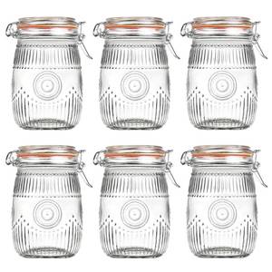 lot 44546 image: Amzcku Wide Mouth Vintage Mason Jars with Airtight Lid 32oz, Canister Quart Jars for Kitchen Storage - for Coffee, Sugar, Beans 6 Pack - Retail $40