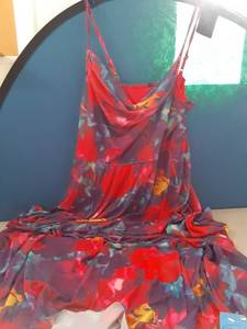 lot 44549 image: Zenlonr Women Summer Dresses 2025 Casual Short Sleeve V Neck Split Maxi Dress Button Drawstring Beach Long Dress(Multicolored,X-Large) - Retail $18