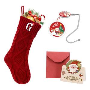 lot 44550 image: LETTER S, NOT G Ulico Christmas Stockings with Initials, 18���� Large Embroidered Monogram Knit Christmas Stocking,Xmas Stocking for Kids, Holiday and Family Stocking for Fireplace or Party Decoration Red Letter  - Retail $240