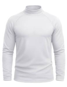 lot 44551 image: NASBING White Thermal Shirts for Men Mock Turtle Neck Long Sleeve Base Layer Men Cold Weather Undershirt Winter Underwear Tops,S - Retail $15