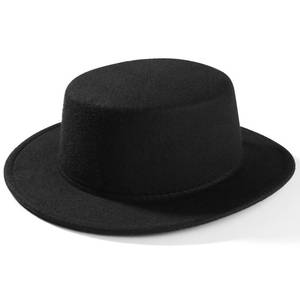 lot 44562 image: SpareCruise Fashion Classic Black Fedora Hats Costume Outfit - Flat Wide Brim Church Cap Jazz Hats, for Women and Men - Retail $18