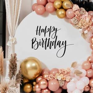 lot 44567 image: Sinload Happy Birthday Sign for Backdrop Happy Birthday Decal for Arch Backdrop for Girls Boys, Letter Sticker Peel & Stick Wall Decor Party Decorations Photography Background Decor(Black) - Retail $9