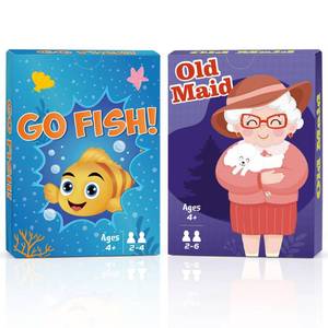 lot 44570 image: ONLY OLD MAID Card Games,Go Fish and Old Maid Card Game for Kids Ages 4-8,Fun Classic Interactive Games for Kids Toddlers Adults,Perfect for Stocking Stuffers Gifts,Family Game Night Party Game - Retail $8