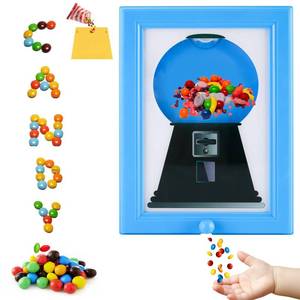 lot 44590 image: Candy Dispenser Picture Frame, Wall Mounted Candy Dispenser, Handy Fast Distribution Candies, Nuts, Dog & Cat Treats, Photo Wall Mount for Hanging or Tabletop Pet Snacks (blue) - Retail $16