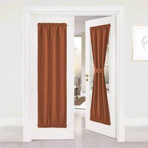 lot 44603 image: NICETOWN French Door Curtains, Thermal Insulated Drapes Rod Pocket Blackout Privacy Panel for Living RoomPatio GlassHalloween, Door Window Shade with Tieback, 1 PC, 25 x 72 inch, Burnt Orange - Retail $17