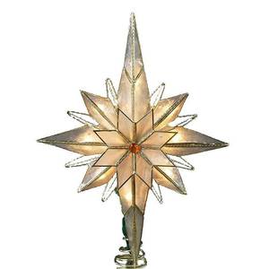 lot 44605 image: Kurt Adler 10-Light 10-Inch Capiz Classical Multi-Pointed Bethlehem Star Treetop - Retail $40