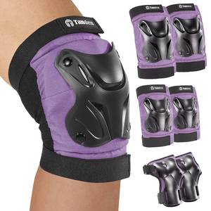 lot 44606 image: Tanden Skating Protective Gear Adult Knee and Elbow Pads Wrist Guards for Roller Skating Skateboarding, Skate Pads Adult Knee Pads for Men Women Purple - Retail $28
