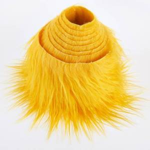 lot 44636 image: Shaggy Plush Faux Fur Fabric Precut Strips Fluffy Fuzzy Craft Fur for Gnomes Beard Hair Cosplay Costume Dwarf Decoration (Yellow, 2x60 inch) - Retail $7