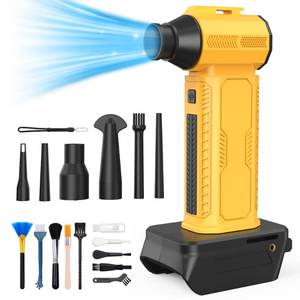 lot 44647 image: ZOAIVR Compressed Air Duster, 130000RPM Ultra-Powerful Electric Air Duster Compatible with DEWALT 20V60V Max Battery, 4-Gear Adjustable Air Blower for ComputerKeyboardCarHome (No Battery Included) - Retail $43