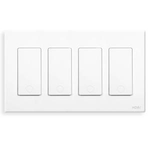 lot 44648 image: MOES Smart Single Pole Light Switch, 2.4GHz WiFi Smart Wall Switch, Needs Neutral Wire, Multi-Control, Smart LifeTUYA APP Control, Voice Control with AlexaGoogle Home, White 4 Gang - Retail $52