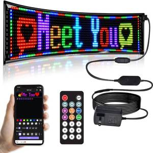lot 44651 image: GOTUS Programmable LED Signs  Business Scrolling LED Sign for Indoor  Flexible LED Advertising Sign  Bluetooth APP  Custom Editor AnimationsTextGraffiti (36x 8) - Retail $309