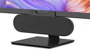 lot 44657 image: LXTNFU Computer Speakers for Desktop Monitor,Single Speakers for Desktop PC,Laptop Speaker with Loud Sound,Volume Control Easily Clamps to Monitors(USB-C to USB Adapter Included) (Black) - Retail $23