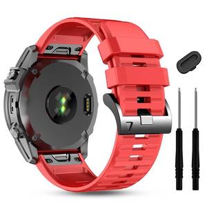 lot 44660 image: Silicone Band for Garmin Enduro 3 2Fenix 8 protactix 8 AMOLED 51mmFenix 7X6X pro sapphire solar5X plus, 26mm Quickfit Sprot Watch Strap Replacement for Descent Mk2i3iepix Proquatix 8 51mm - Retail $13