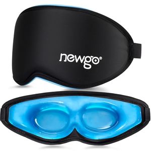 lot 44684 image: NEWGO Cooling Gel Eye Mask 3D Soft Cold Eye Mask, Eye Ice Pack with Zero Eye Pressure Hot Cold Therapy Blackout Sleep Mask for Puffiness, Dark Circles, Dry Eyes, Headaches and Stress Relief - Retail $10