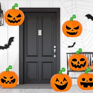 lot 44686 image: 6 PCS Halloween Inflatable Pumpkins Hanging Halloween Decorations Outdoor Indoor Party Decorations - Retail $15